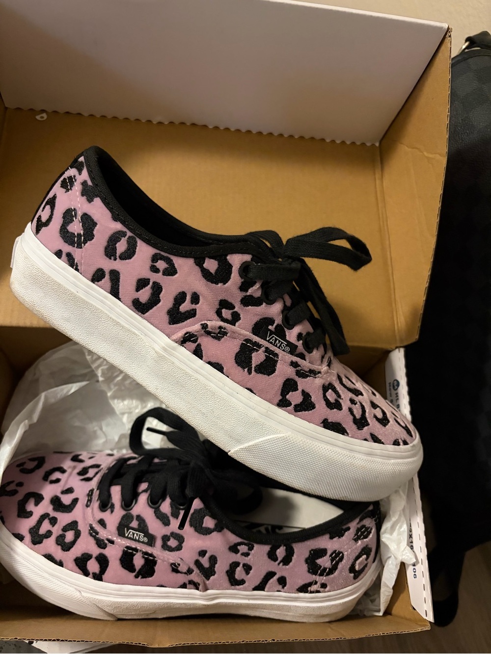 Vans Women's Pink Leopard Print Authentic Sneakers